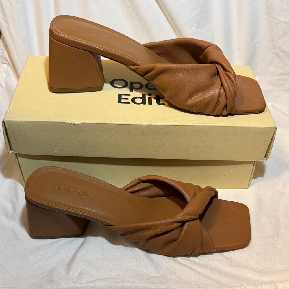 Women's Brown Block Heel Sandals